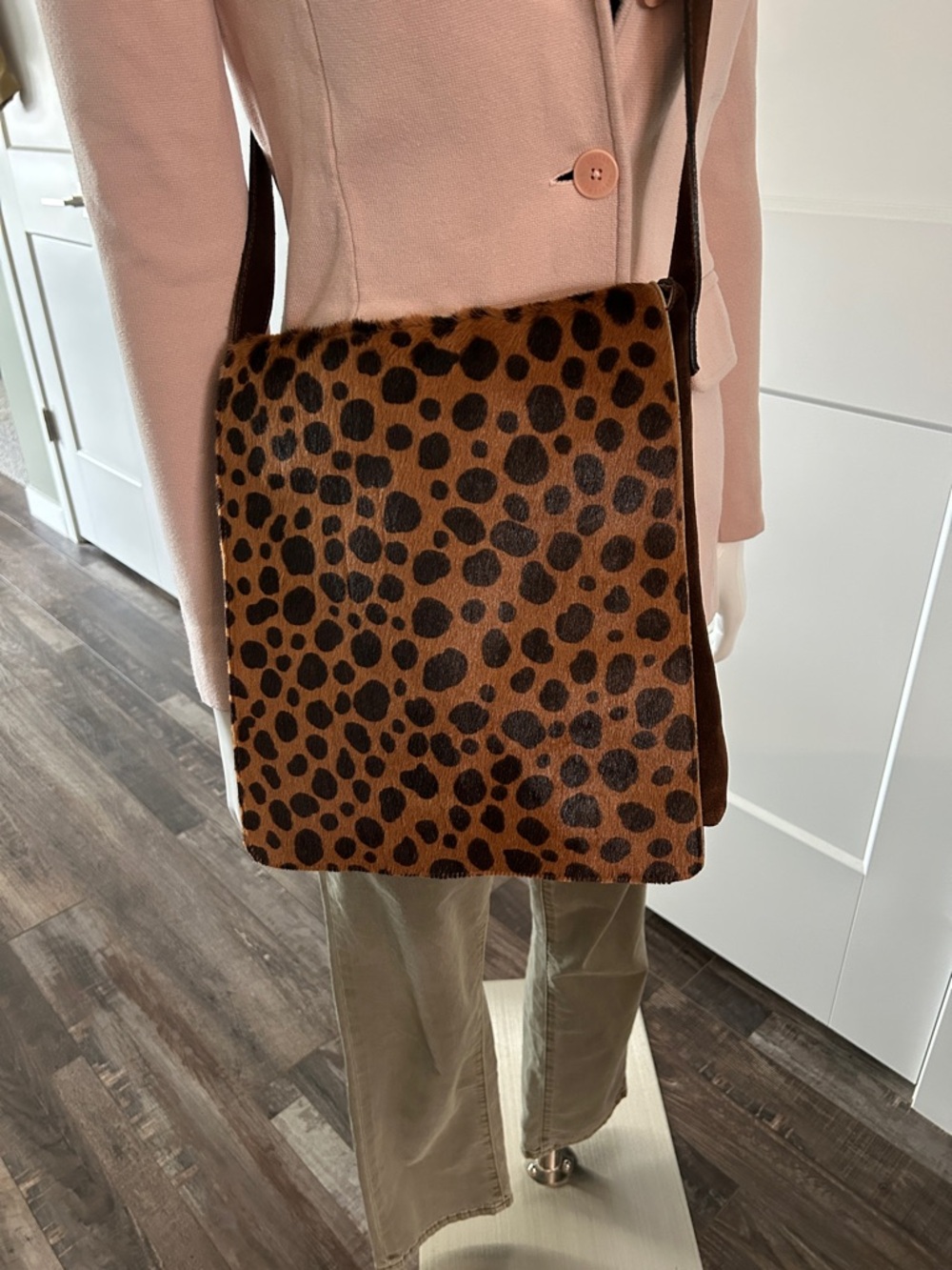 Holt Renfrew Suede & Calf Hair Leopard Crossbody Bag - Picture 5 of 14